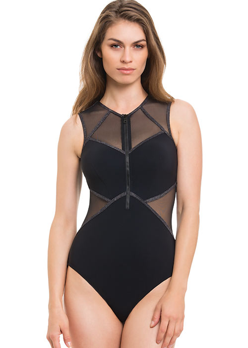 High neck hotsell zip swimsuit