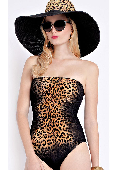 Leopard print Bangalore Animal Bandeau Swimsuit