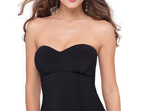 Black skirted Starlet Bandeau Swimsuit