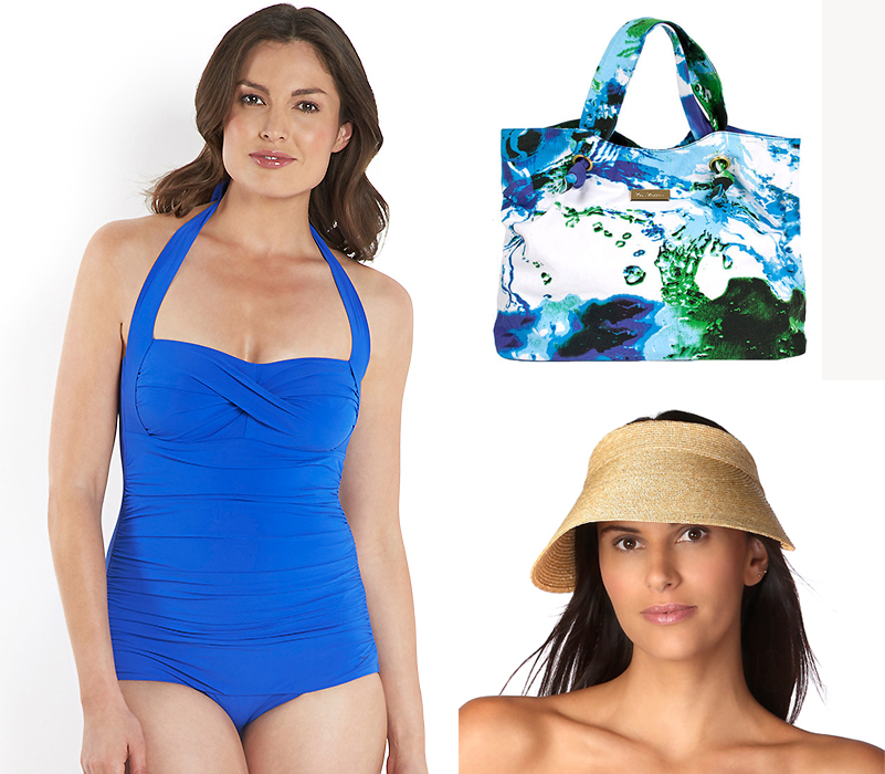 Speedo Sculpture Crystalsun Swimsuit + bag + Visor