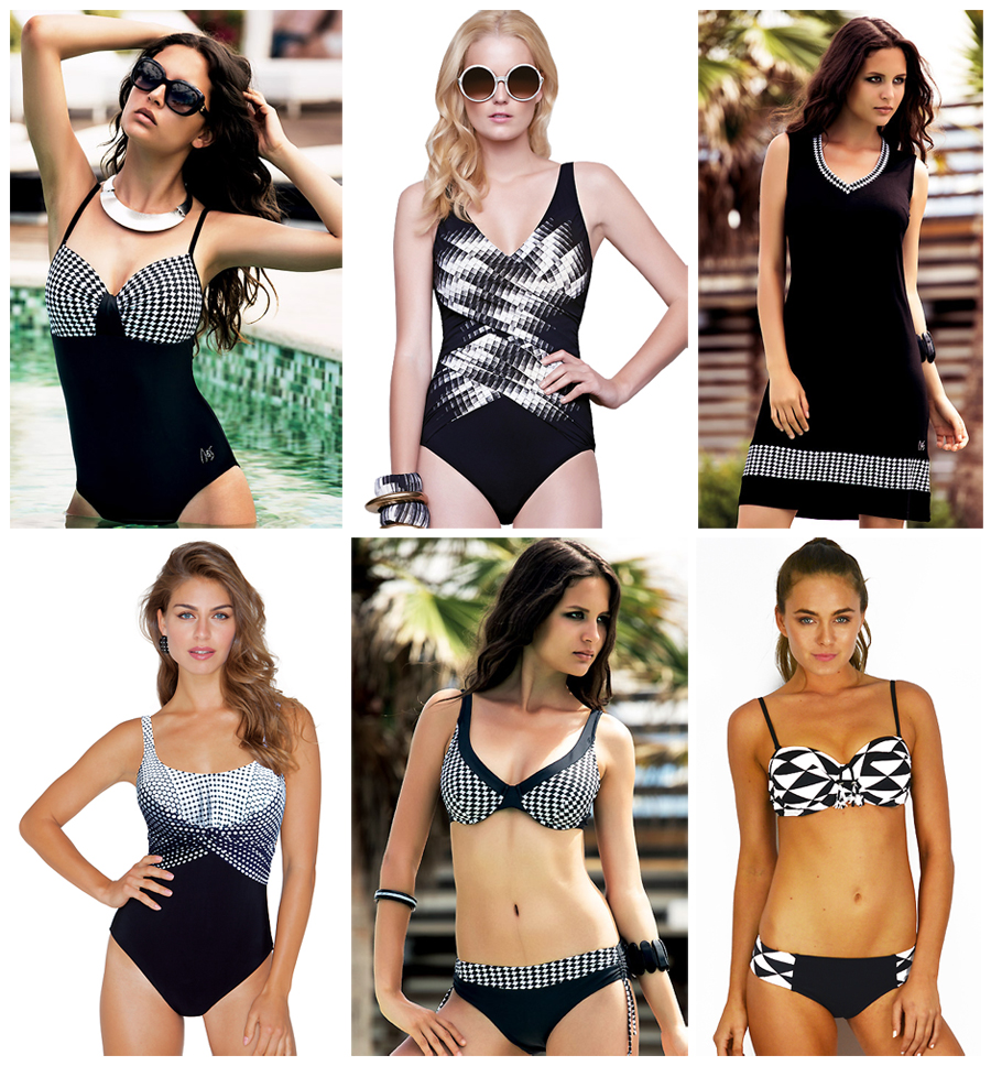 monochrome swimwear - geo prints