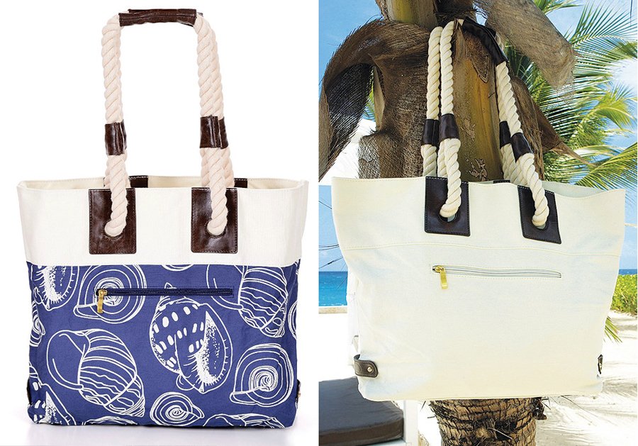 David Reversible Canvas Beach Bag