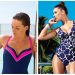 aquatic prints swimwear navy