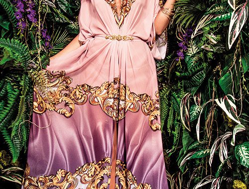 A beautifully modest floor length kaftan by Forever Unique in purple and gold