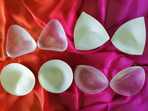Foam and silicone inserts for swimwear or non-surgical bust enhancement is available in a range of shapes and sizes A selection of foam and silicone inserts in a variety of shapes and sizes