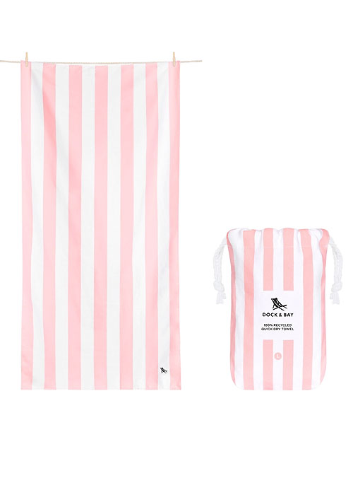 Dock And Bay Quick Drying Extra Large Beach Towels Malibu Pink SideZoom 4