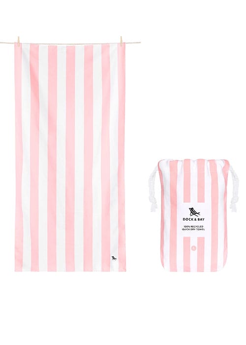 Dock And Bay Quick Drying Extra Large Beach Towels Malibu Pink SideZoom 4