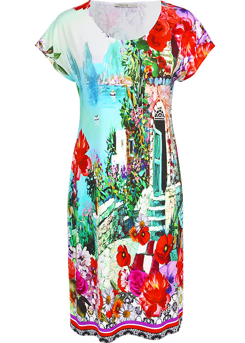 Feraud Landscape Short Sleeve Sun Dress image