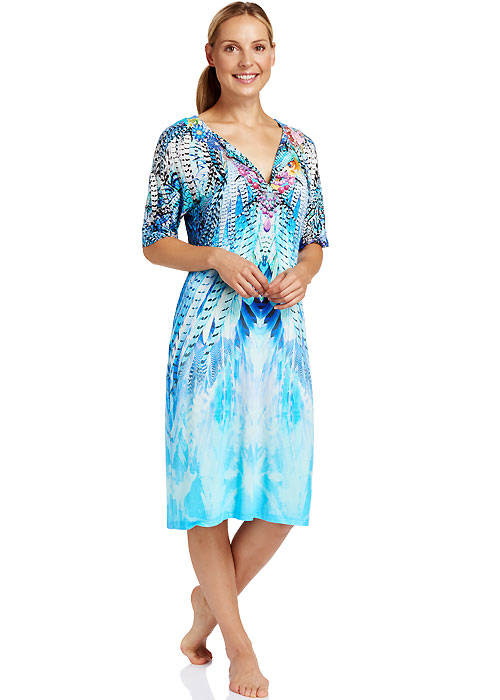 Feraud Star Sapphire Short Sleeve Sun Dress image