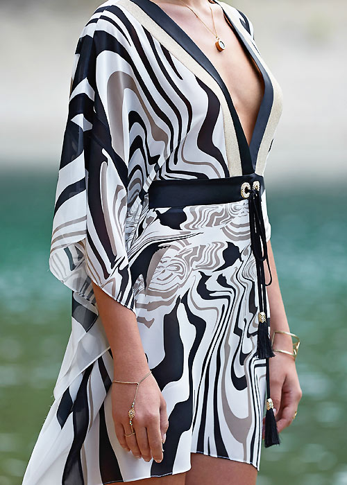 Forever Unique Panama Monochrome Short Kaftan SideZoom 2