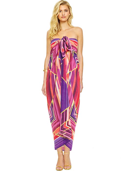 Gottex Art Deco Silk Pareo | UK Swimwear