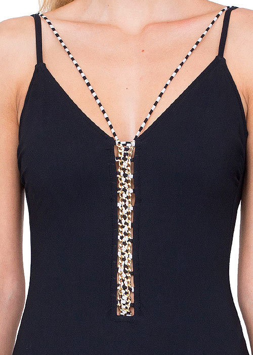 Gottex Chains Of Gold V Neck Swimsuit SideZoom 4