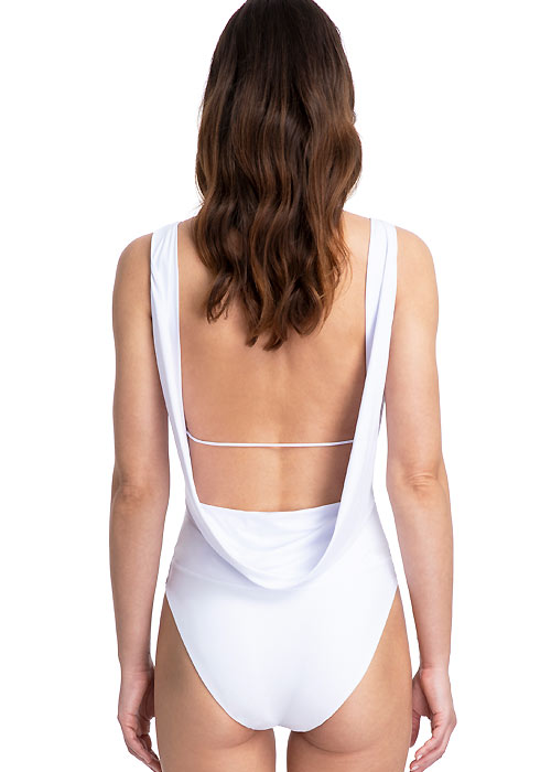 Gottex Couture Cassiopeia V Neck White Swimsuit SideZoom 4