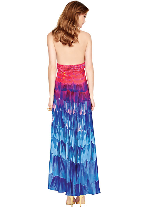 Gottex Cosmic Petals Long Halter Neck Silk Sun Dress SideZoom 4