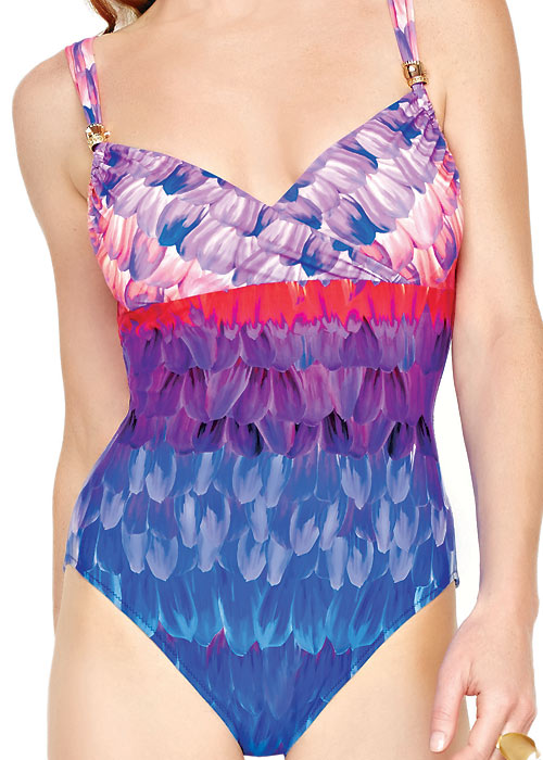 Gottex Cosmic Petals Surplice Swimsuit SideZoom 2