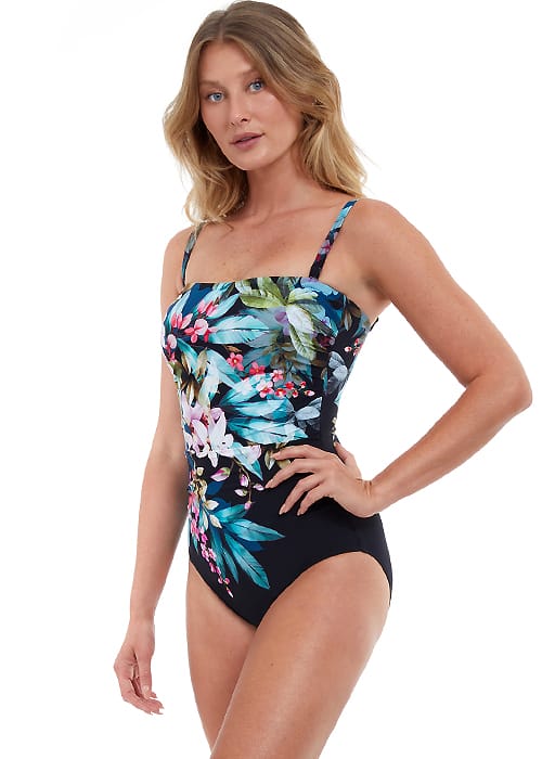 Gottex Essentials Dusk Bloom Bandeau Swimsuit SideZoom 3