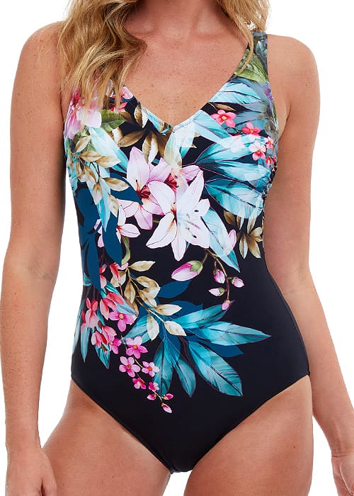 Gottex Essentials Dusk Bloom V Neck Swimsuit SideZoom 3