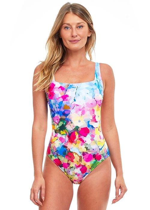 Gottex Essentials Jolie Bouquet Square Neck Swimsuit image