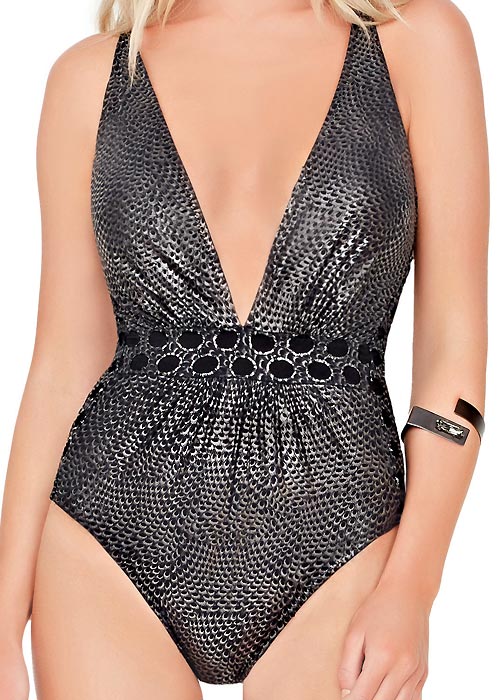 Gottex Jewel Box Platinum Deep Plunge Swimsuit SideZoom 3