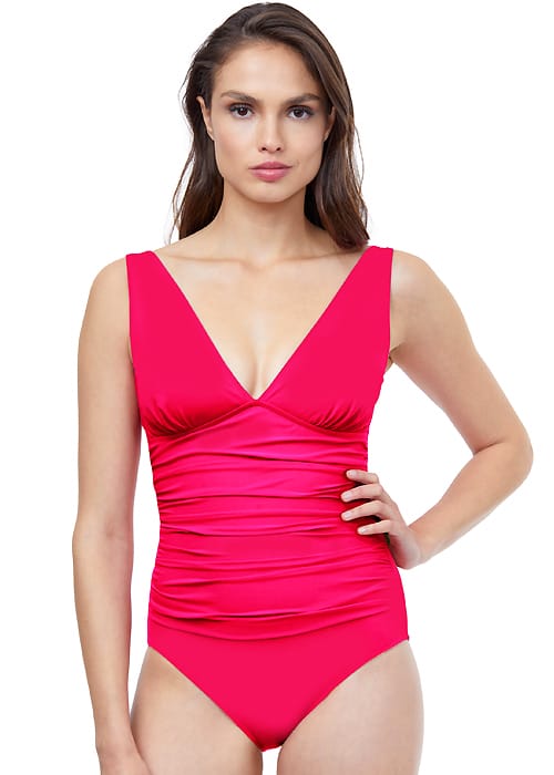 Mykonos Full Bodice High-Neckline Mastectomy Swimsuit – Pink