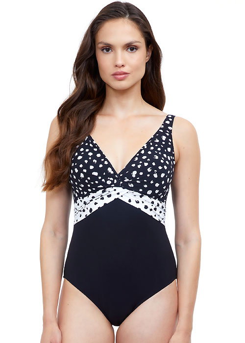 Gottex Profile Dotty V Neck Tank Swimsuit