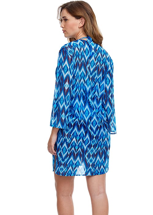 Gottex Profile Ocean Blue Mesh Tunic SideZoom 2