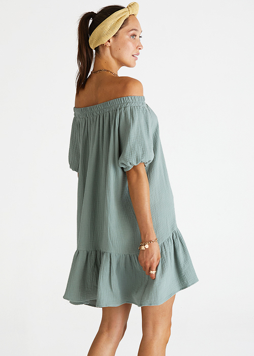 Heaven Sage Off The Shoulder Dress SideZoom 2