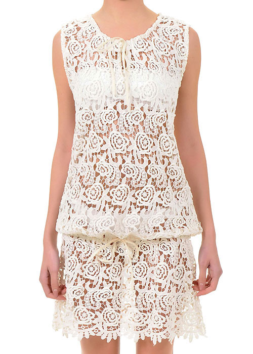 Iconique Bianco Crochet Sun Dress BottomZoom 2