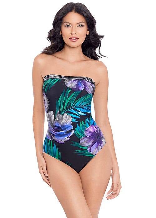 Miraclesuit Flora Aura Avanti Bandeau Swimsuit SideZoom 2