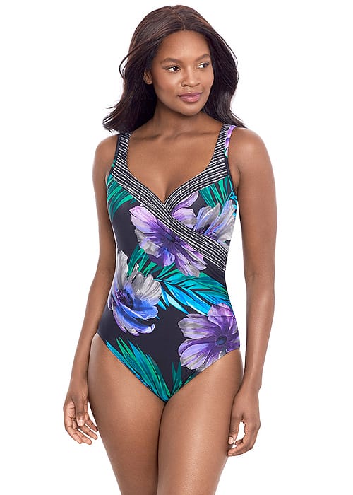 Miraclesuit Flora Aura It's A Wrap Swimsuit SideZoom 2