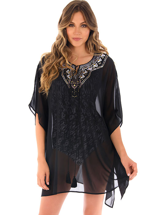 Miraclesuit Georgette Tiki Kaftan SideZoom 2