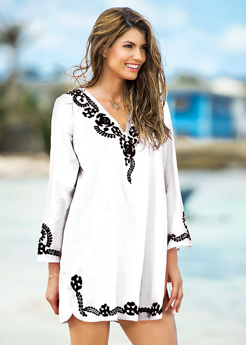 Phax Embroidered V Neck Tunic SideZoom 4