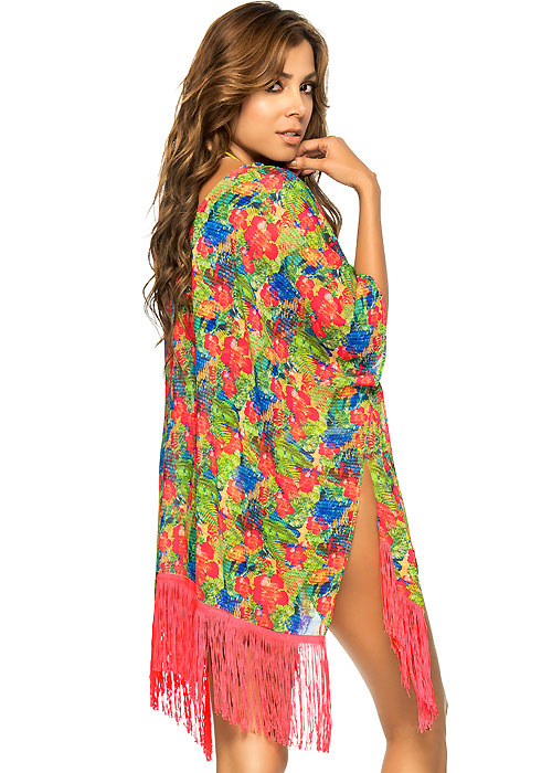 Phax Tropicana Sunset Fringed Cardigan SideZoom 2