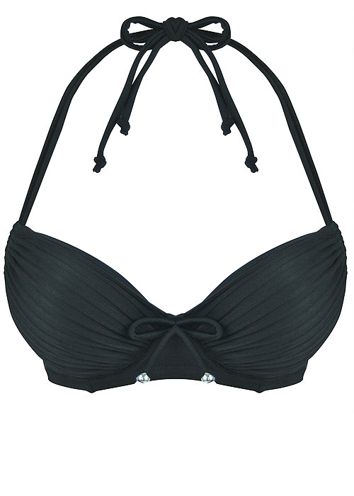 Pour Moi Pleated Adjustable Halter Underwired Bikini Top SideZoom 2