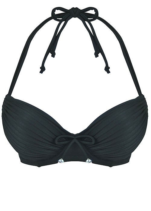 Pour Moi Pleated Adjustable Halter Underwired Bikini Top image