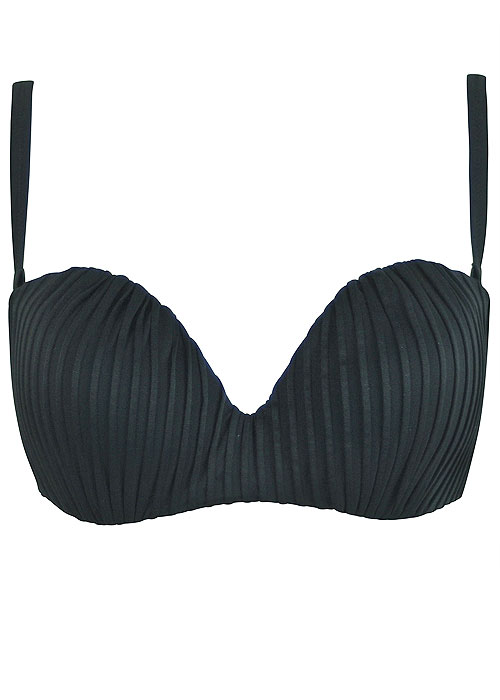 Pour Moi Pleated Strapless Padded Underwired Bikini Top SideZoom 2