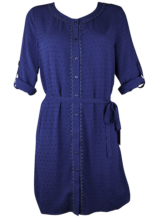 Pour Moi Siesta Long Sleeve Shirt Dress SideZoom 3