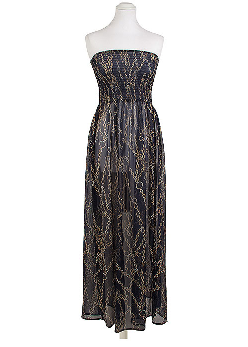 Pia Rossini Fortuna Chain Print Maxi Dress In Stock At UK Swimwear