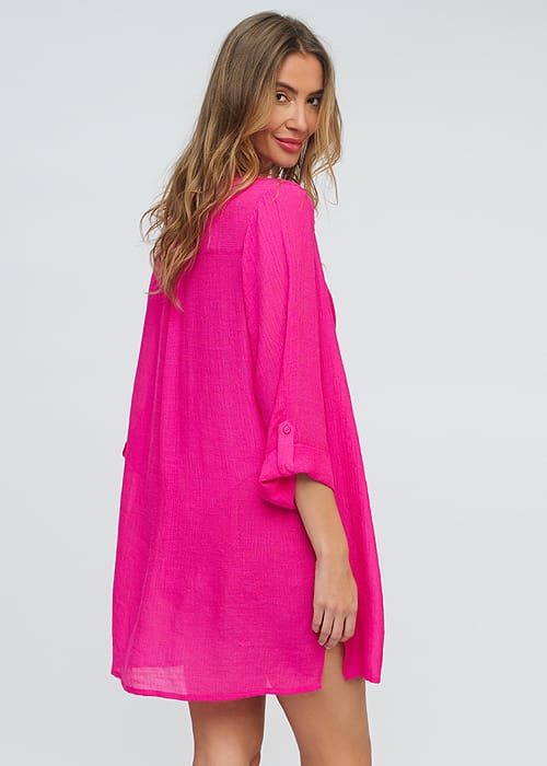 Pia Rossini Reeva Beach Shirt Fuchsia SideZoom 2