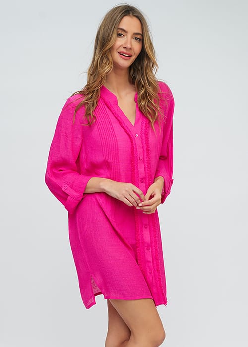 Pia Rossini Reeva Beach Shirt Fuchsia SideZoom 3