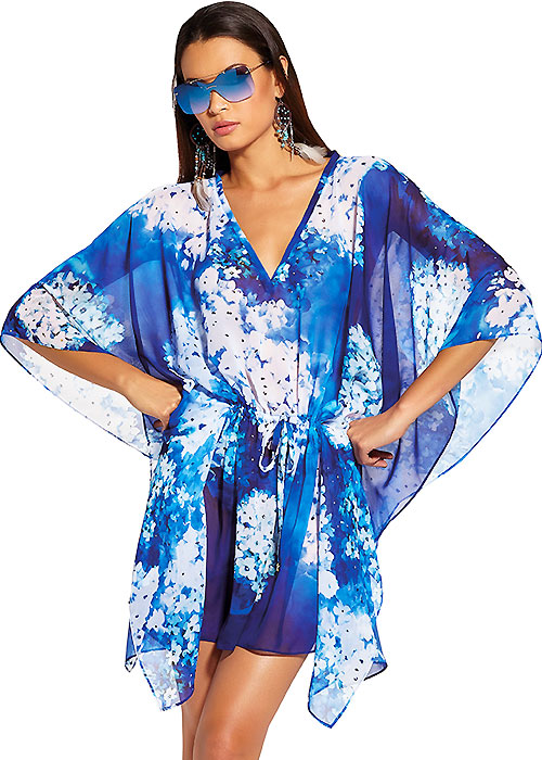 Roidal Blue Flower Eani Poncho image