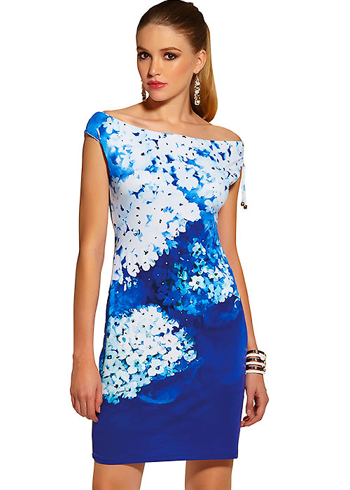 Roidal Blue Flower Ursula Sun Dress SideZoom 2