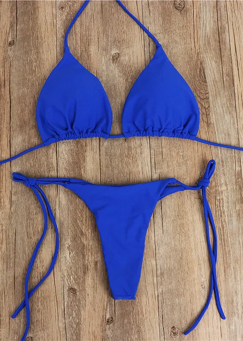 Sweetkama Triangle Adjustable Bikini Blue image