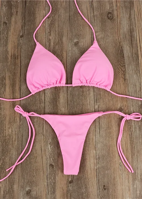 Sweetkama Triangle Adjustable Bikini Pink image