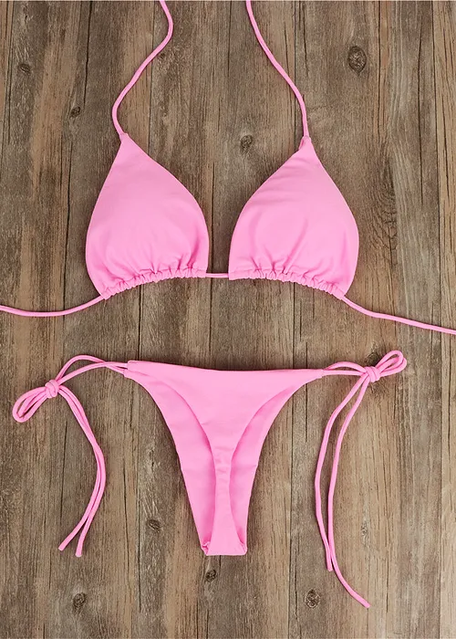 Sweetkama Triangle Adjustable Bikini Pink image