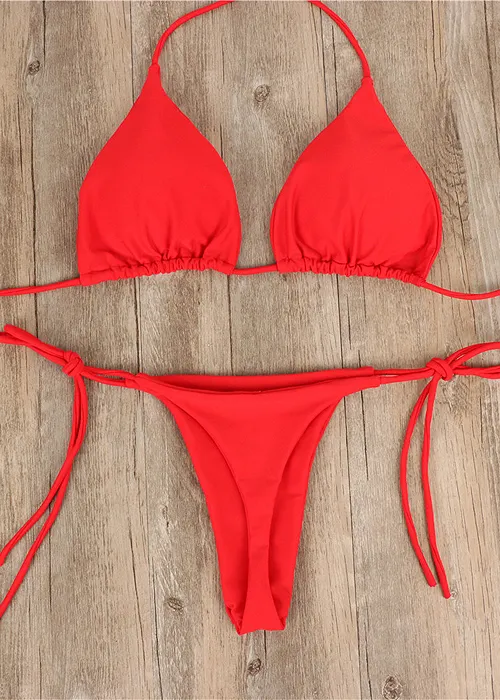 Sweetkama Triangle Adjustable Bikini Red image