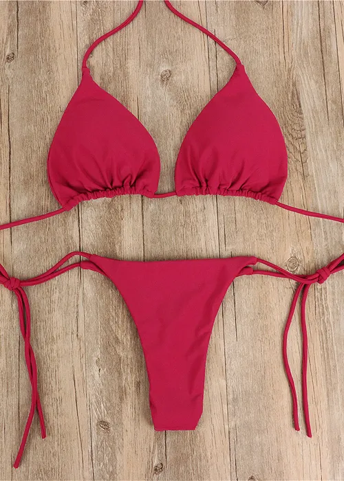 Sweetkama Triangle Adjustable Bikini Wine image
