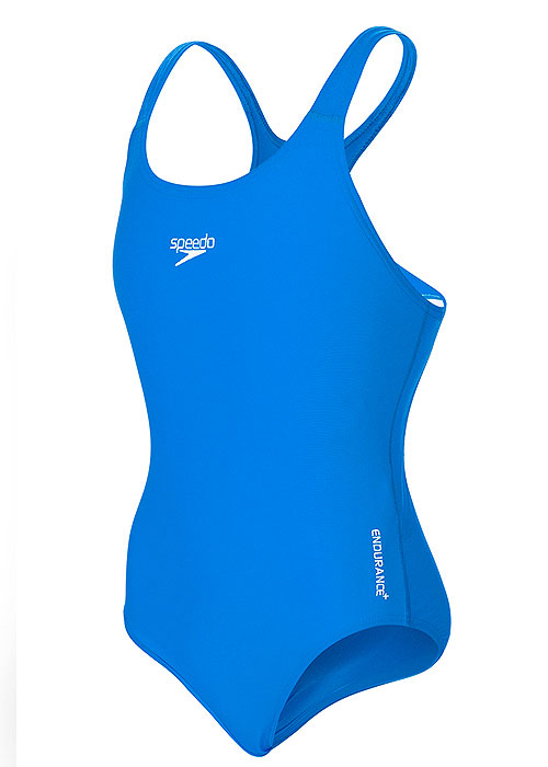 Speedo Girls Essential Medalist Blue Swimsuit SideZoom 3