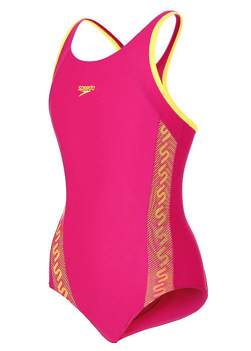 Speedo Girls Monogram Muscle Back Swimsuit SideZoom 3