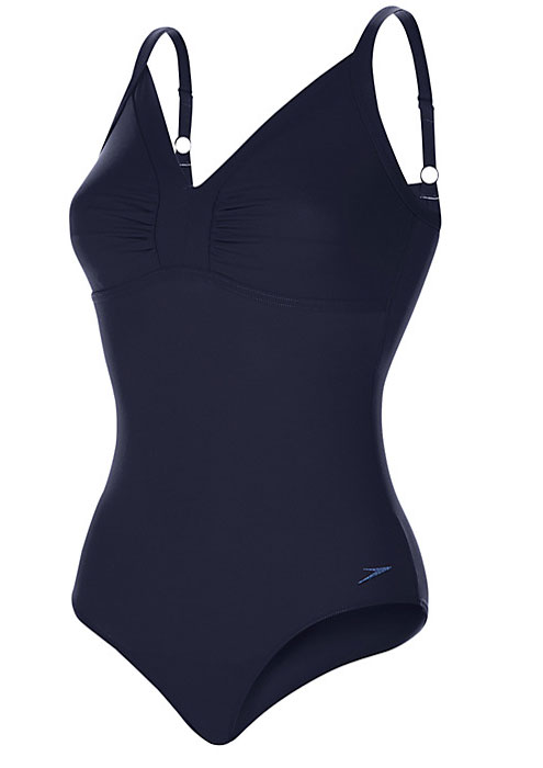 Speedo Sculpture Watergem Navy Swimsuit SideZoom 4